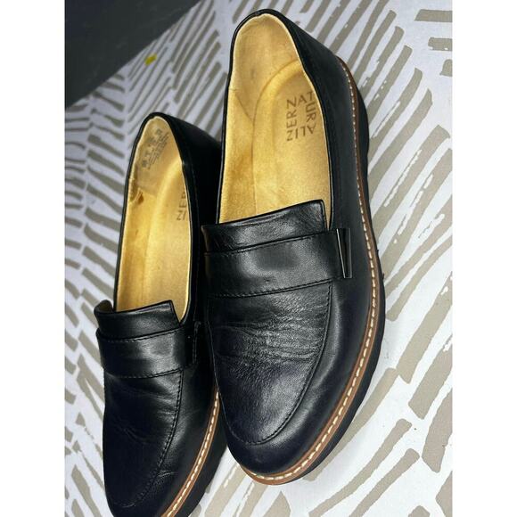 Naturalizer Women's Adiline Slip On Flat Loafers Black Leather - Picture 3 of 7